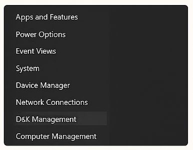 Access from Quick Link Menu (Power User Menu) 