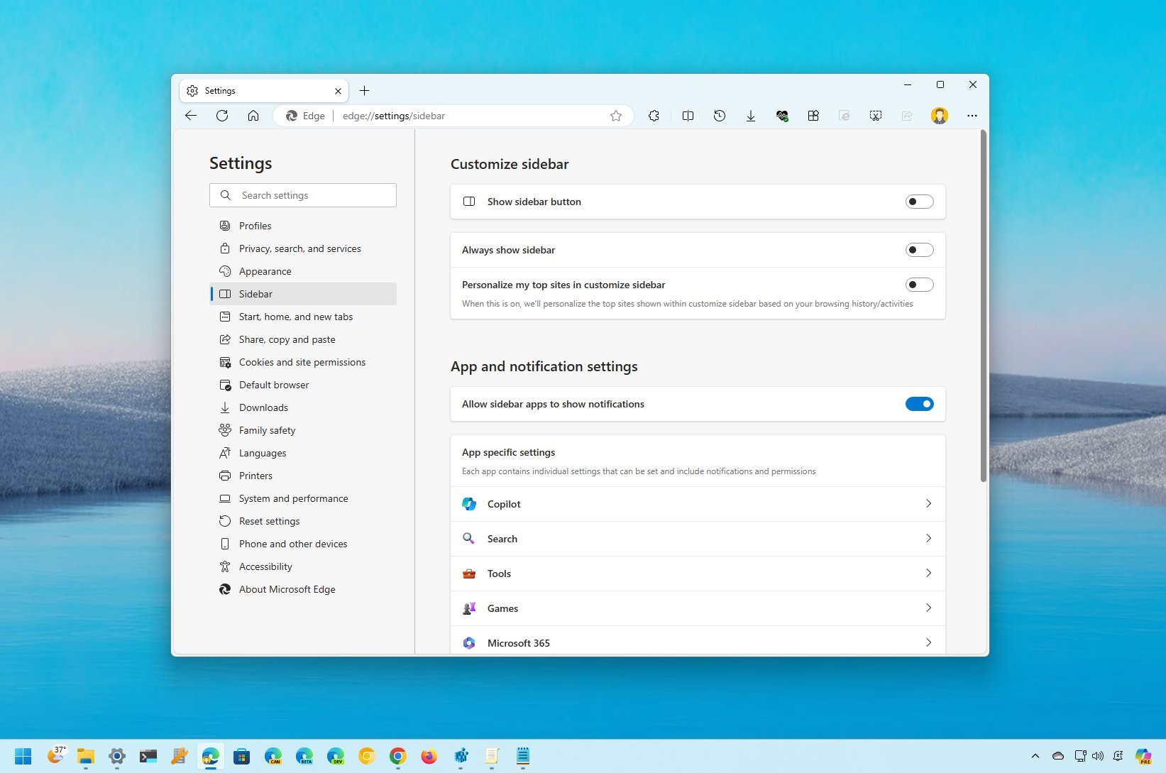 Customize Microsoft Edge Settings in Windows 11